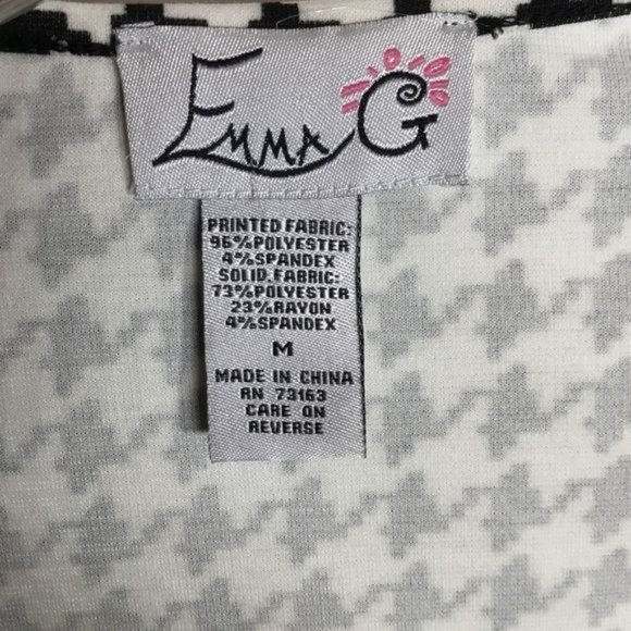 HOUNDS TOOTH CORAZON NECKLINE SLEEVES TOP MEDIUM - Picture 5 of 5